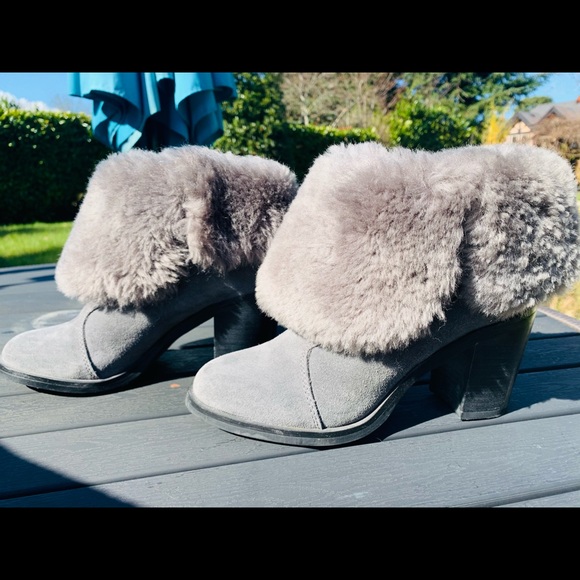 Grey booties W faux fur - Picture 6 of 6
